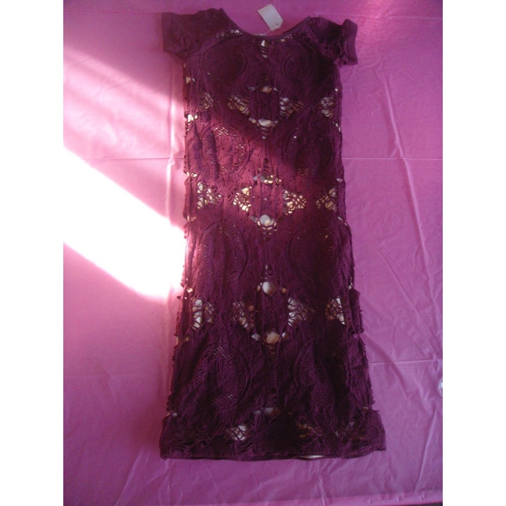 Cape Juby XS fitted Sexy Dress open hole design with nude‎ lining NWT burgundy